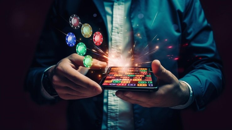 Pengguna login melalui smartphone dengan aplikasi hiburan digital yang aman dan responsif